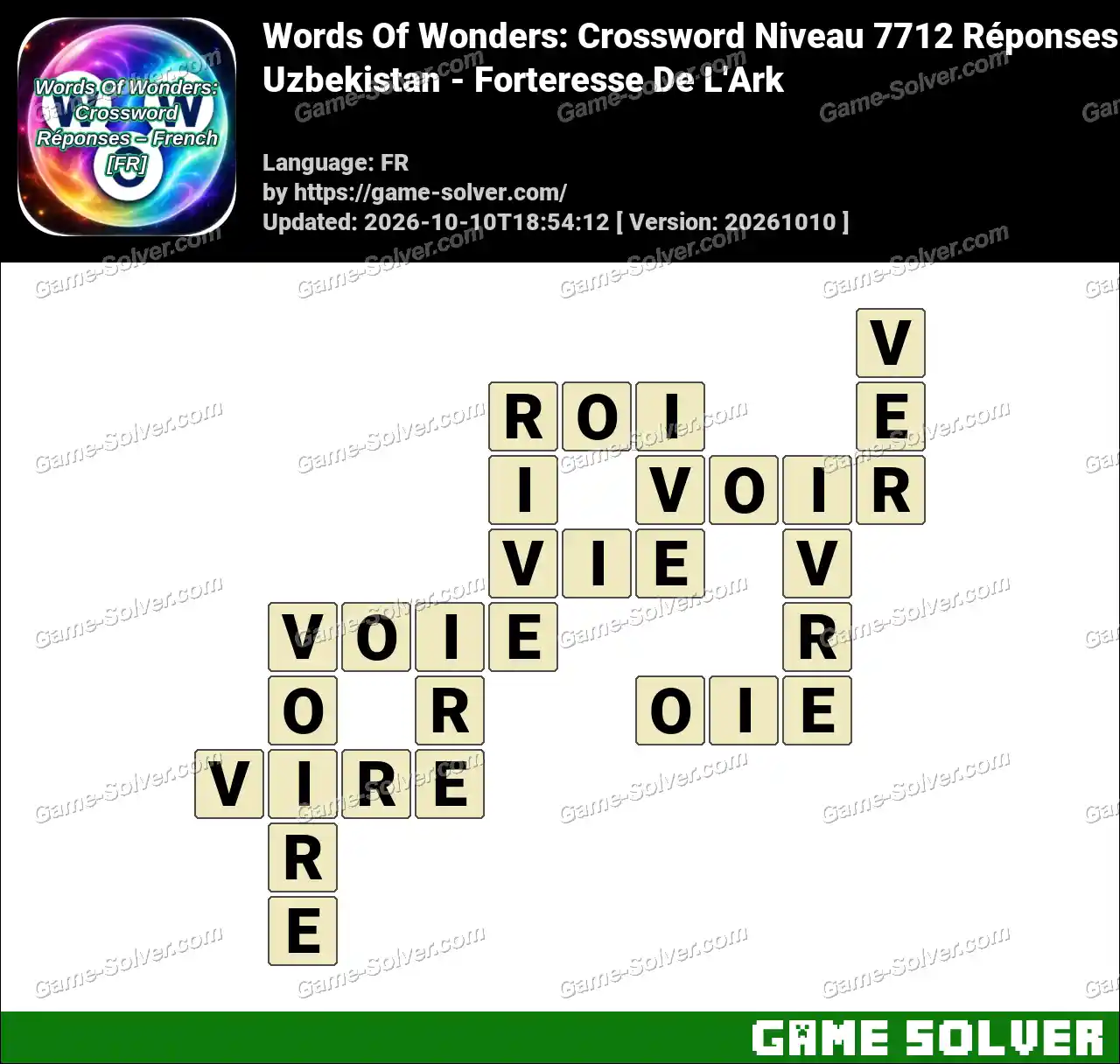 Words Of Wonders: Crossword Niveau 7712 Réponses – Uzbekistan – Forteresse De L’Ark